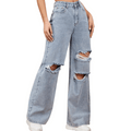 Calça Jeans Rasgada Clara Feminina