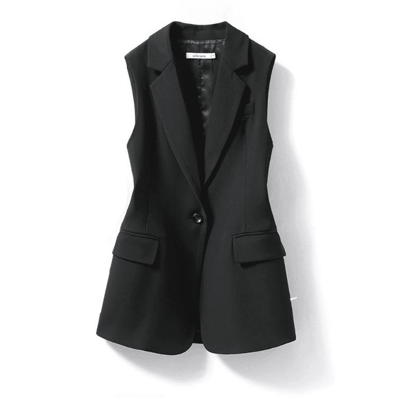 Blazer Feminino Sem Mangas Preto