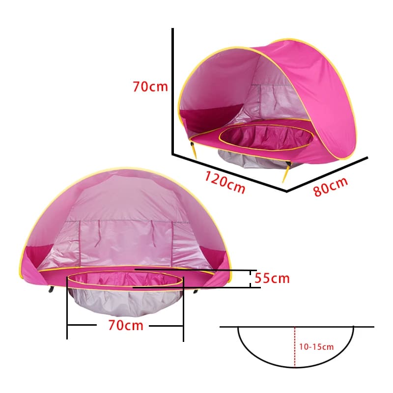 Tenda Portátil para Praia do Bebê com Proteção UV - Diversão Segura ao Sol