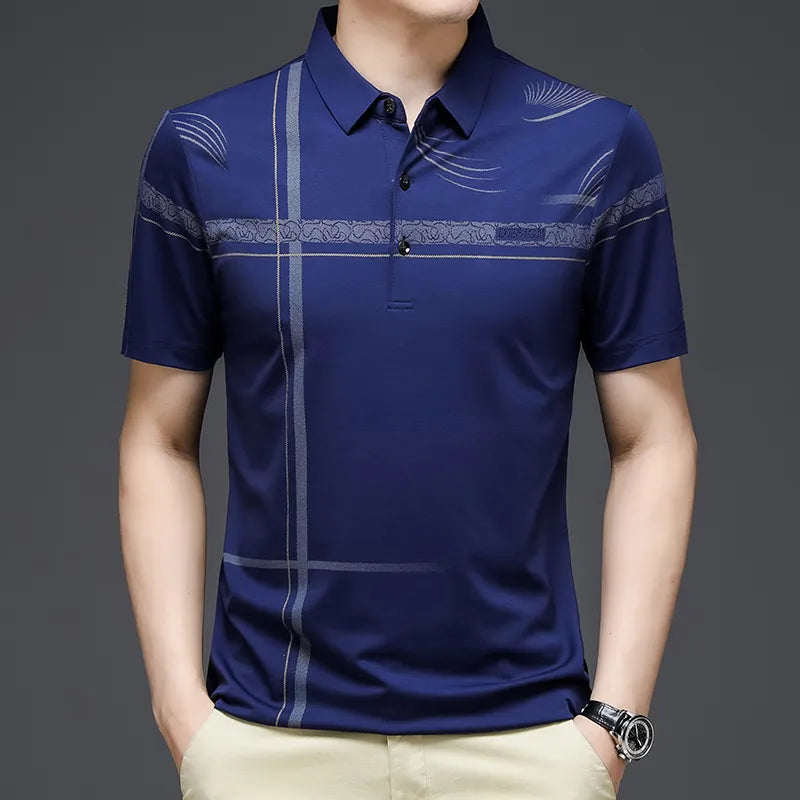 Camiseta Polo Masculina Azul Escuro