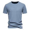 Camiseta Masculina De Algodão Azul Claro